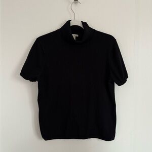 Women’s Evie Short Sleeve Black Turtleneck Sweater